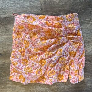 Y2K Pink and Orange Floral Skirt